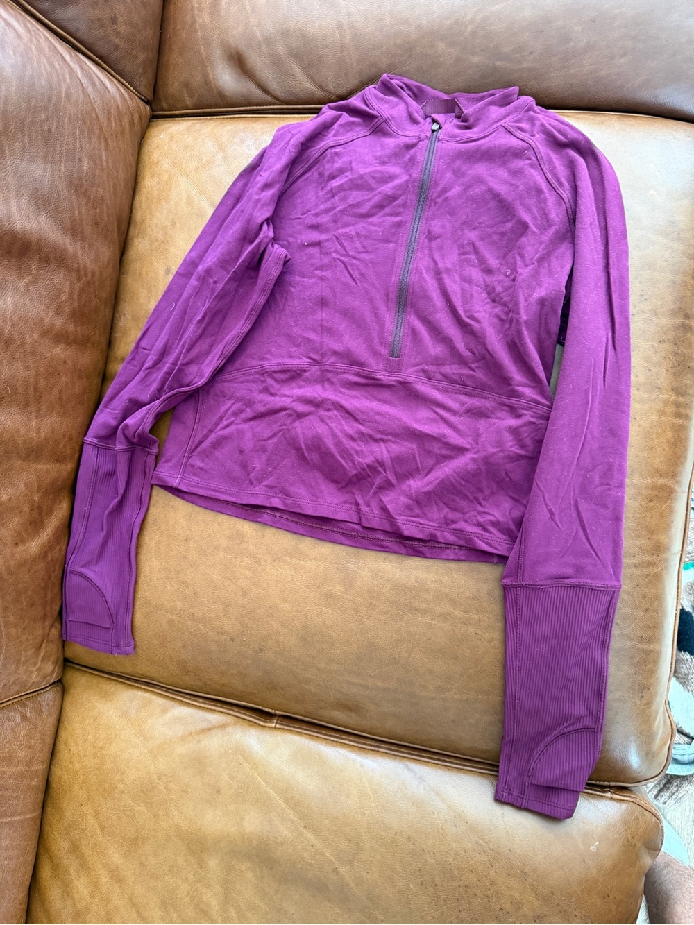 lululemon athletica Plum Half-Zip Long Sleeve Top